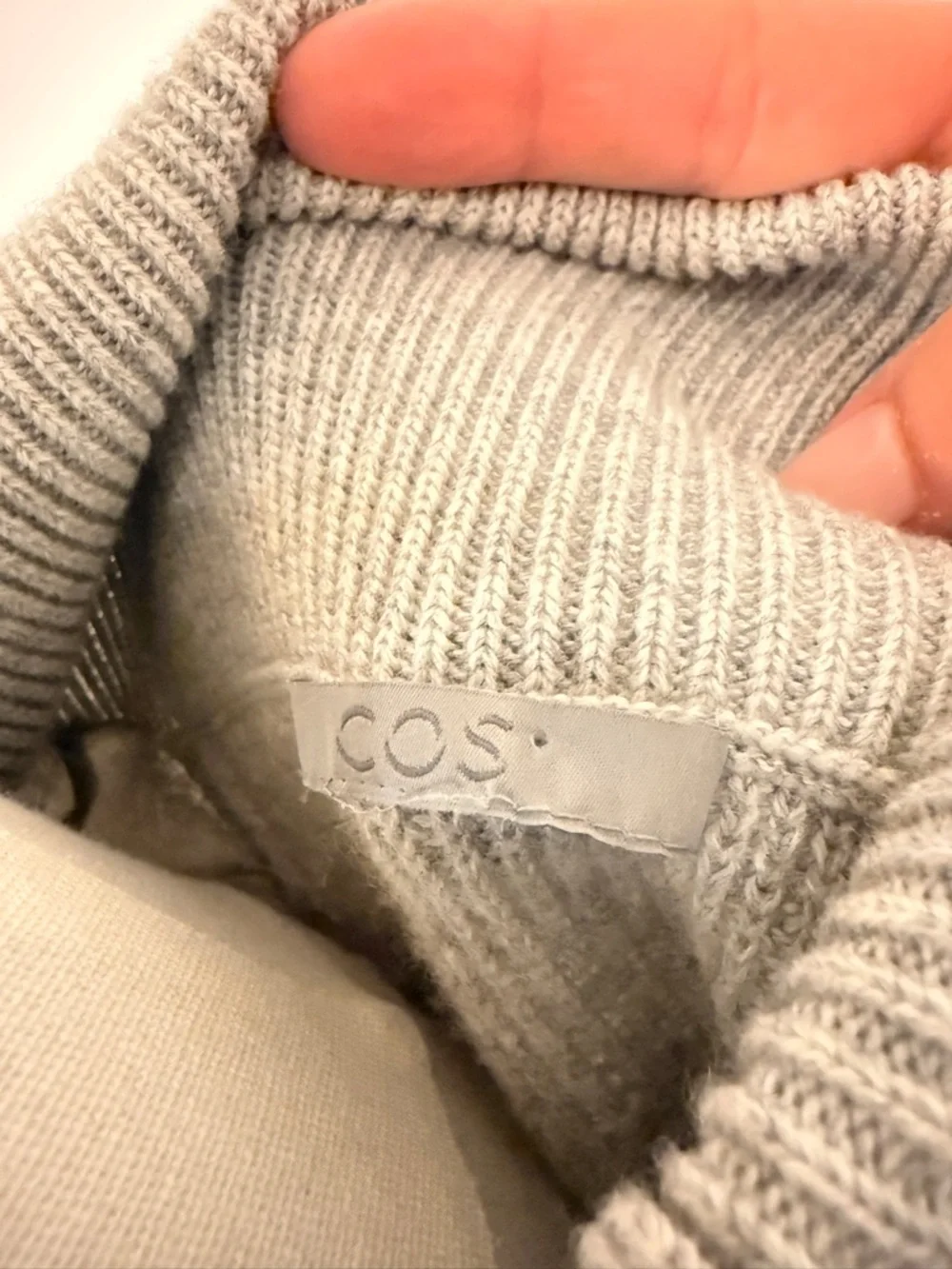 COS Oversized Funnel-Neck Ribbed Sweater - Picture 4 of 6